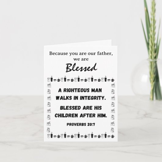 父の日バイブル聖句コーヒーと聖なる書物、 経典 シーズンカード (正面)