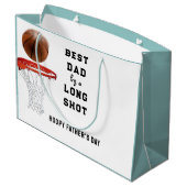 父の日バスケットボールパパ ラージペーパーバッグ (裏面アングル)