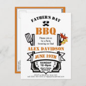 父の日バックヤードオレンジリボンBBQパーティー ポストカード (正面/裏面)