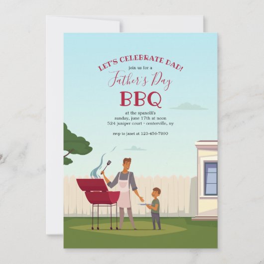 父の日バーベキュー 招待状 (正面)
