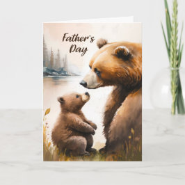 父の日パパと小さなクマそれぞれを見て カード