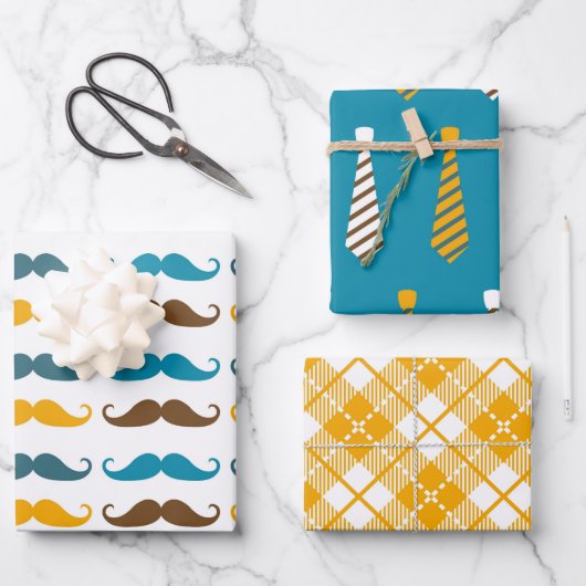 父の日パパの温かいセット ラッピングペーパーシート (正面)