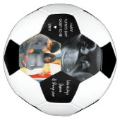 父の日パパへ2枚の写真パーソナライズされた サッカーボール (回転)