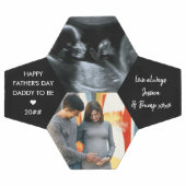 父の日パパへ2枚の写真パーソナライズされた サッカーボール (フラット)