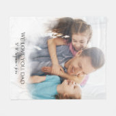 父の日パパカスタム写真 フリースブランケット (正面(横))