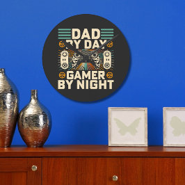 父の日パパバイデイゲーマー ラウンド壁時計