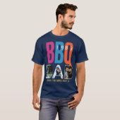 父の日パパバーベキューBBQマスターフォトコラージュ Tシャツ (正面フル)