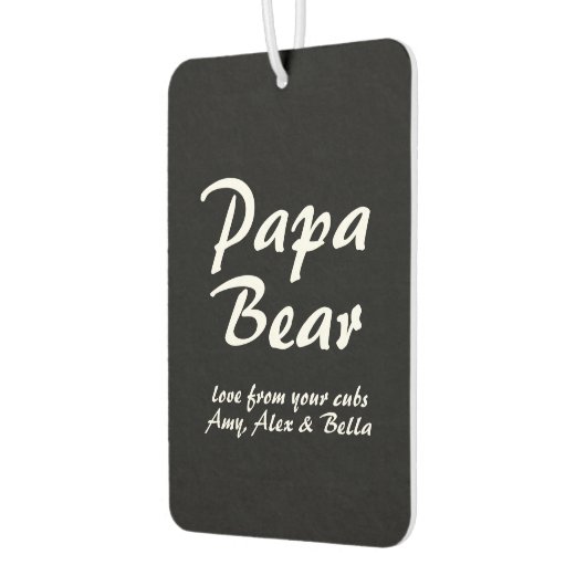 父の日パパベアのスクリプトカー カーエアーフレッシュナー (左)