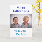 父の日パパワールド最高のズEver Kids写真 カード (黄色い花)