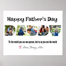 父の日パパ写真コラージュの手紙の形