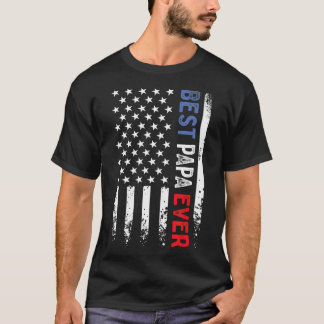 父の日パパ最高のーは米国国旗と常に Tシャツ