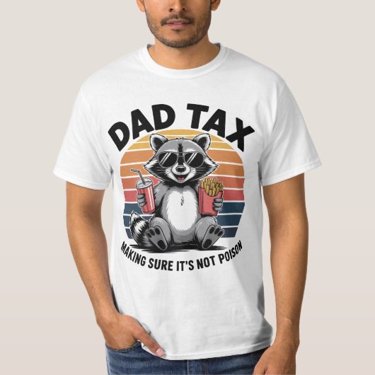 父の日パパ税おもしろいラクーンヴィンテージ Tシャツ (正面)