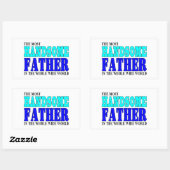 父の日パパ誕生日パーティーハンサムな父 長方形シール (シート)