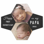 父の日パパ2フォトコラージュのじいちゃん サッカーボール (フラット)