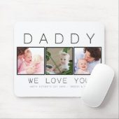 父の日パパ3枚写真 マウスパッド (マウス)