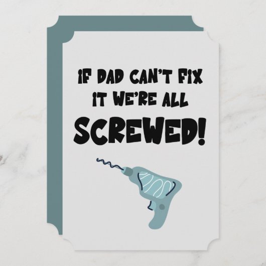 父の日パンもしパパ私たちがネジを修正できない 招待状 (正面/裏面)