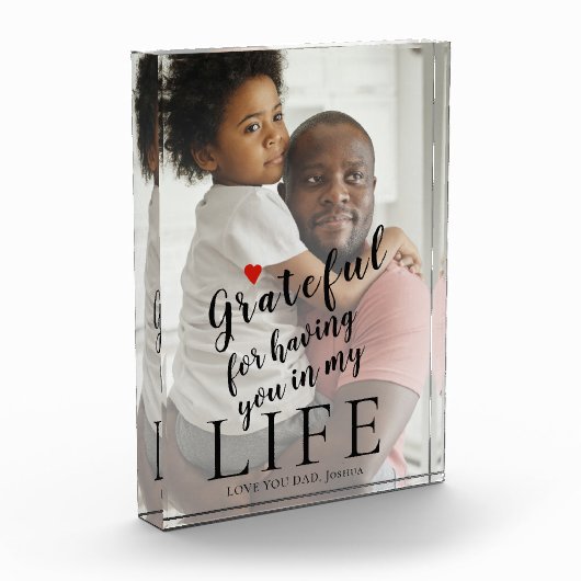 父の日パーソナライズされたの写真と文字引用文 フォトブロック (左)