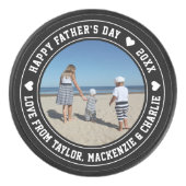 父の日パーソナライズされたの写真と文字 アイスホッケーパック (正面)