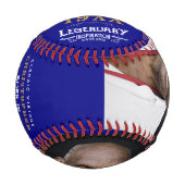 父の日パーソナライズされたギフトモノグラム伝説的 野球ボール (正面)