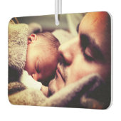 父の日パーソナライズされた写真の明るいおもしろいフィルター カーエアーフレッシュナー (左)