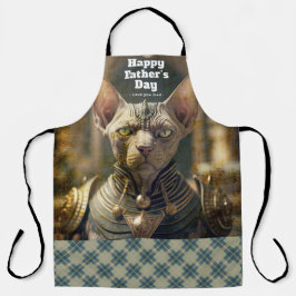 父の日パーソナライズされた写真バイキング猫。 エプロン