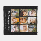 父の日パーソナライズされた写真Instagram Collage フリースブランケット (正面(横))