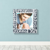 父の日パーソナライズされた単語コラージュの黒板 キャンバスプリント (インサイチュ (ウッドフロア))