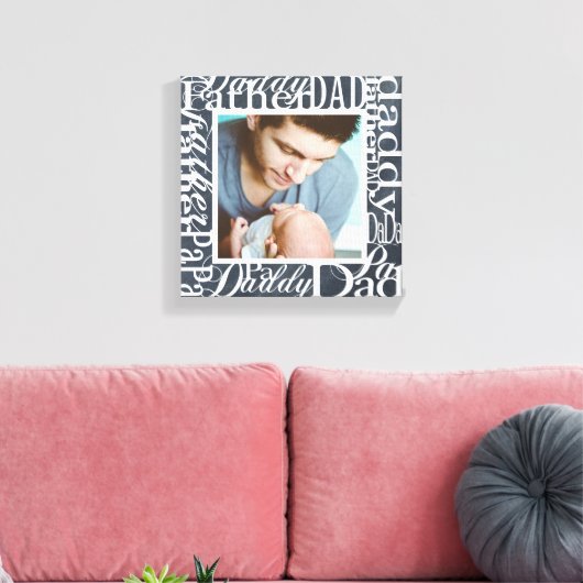 父の日パーソナライズされた単語コラージュの黒板 キャンバスプリント (インサイチュ (リビング))