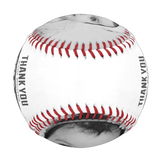 父の日パーソナライズされた白黒 野球ボール (裏面)