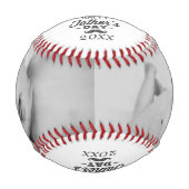 父の日パーソナライズされた白黒 野球ボール (正面)