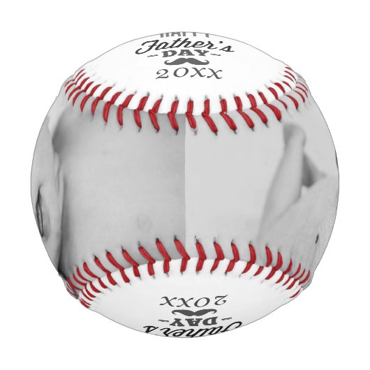 父の日パーソナライズされた白黒 野球ボール (正面)