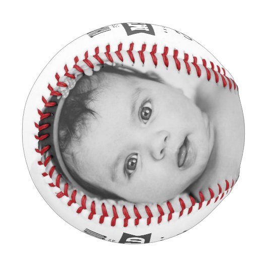 父の日パーソナライズされた白黒 野球ボール (正面左)