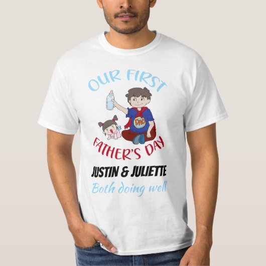 父の日パーソナライズされたTシャツ Tシャツ (正面)