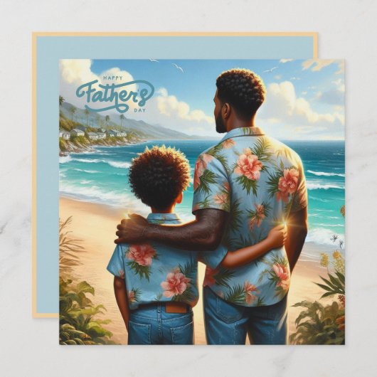 父の日ビーチボンド民族の父と息子 (正面/裏面)