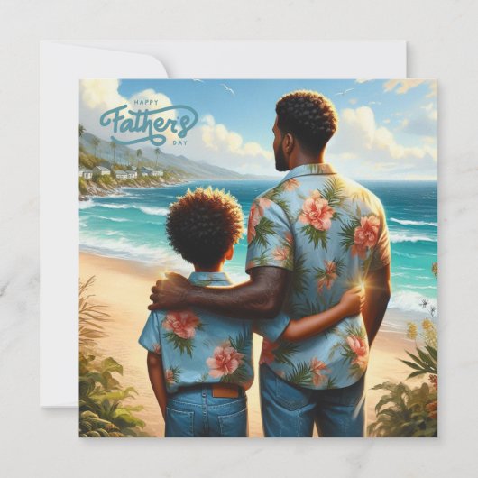 父の日ビーチボンド民族の父と息子 (正面)