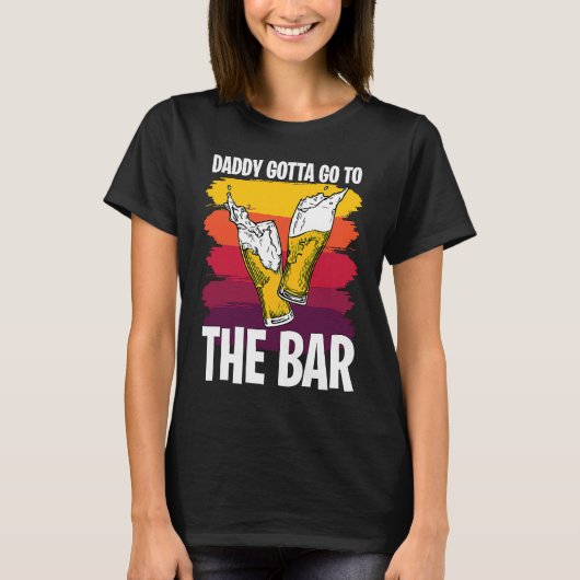 父の日ビール飲みダディ1 Tシャツ (正面)
