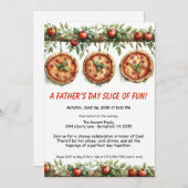父の日ピザパーティー – 編集可能な家族ディナー 招待状 (正面/裏面)