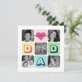 父の日ファミリーフォトグリッドパパ写真コラージュ シーズンカード (スタンド正面)