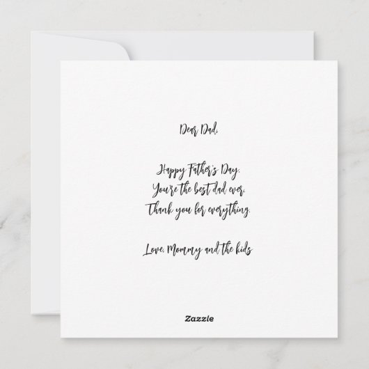 父の日ファミリーフォトグリッドパパ写真コラージュ シーズンカード (裏面)