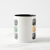 父の日ファミリーフォトグリッドパパ写真コラージュ ツートーンマグカップ (中央)