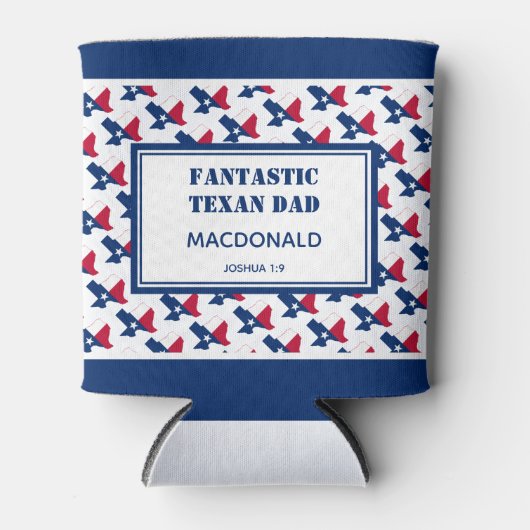 父の日ファンタスティックTEXANパパ パーソナライズされた 缶クーラー (正面)
