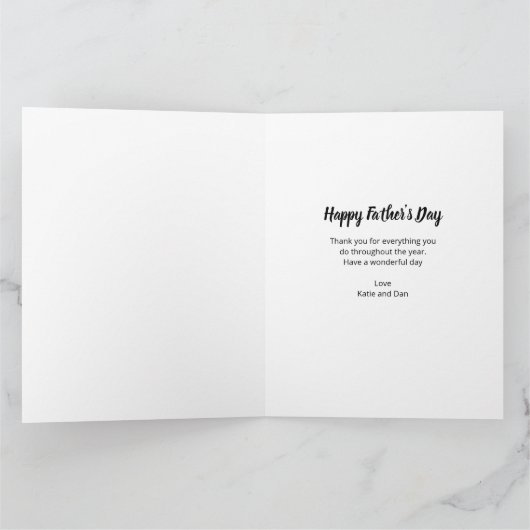 父の日フォトコラージビッグカーパーソナライズされたド カード (内部)