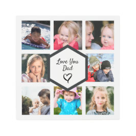 父の日フォトコラージホワイトメタルウォールアート メタルプリント