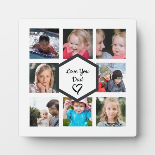 父の日フォトコラージホワイト フォトプラーク (正面)