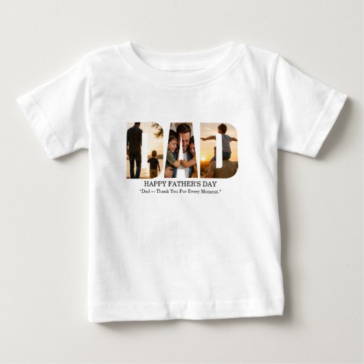 父の日フォトコラージュカード(カスタム可能) ベビーTシャツ (正面)