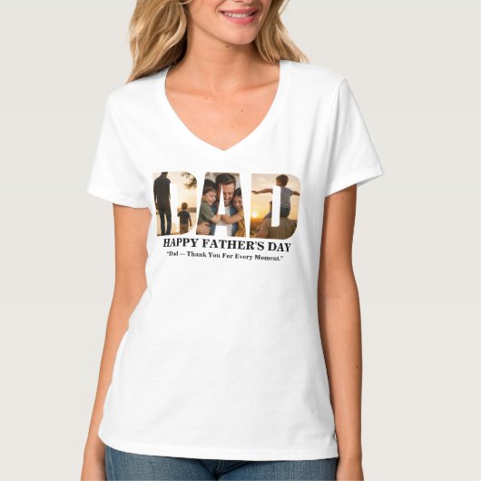 父の日フォトコラージュカード（カスタム可能） Tシャツ (正面)