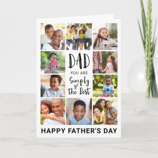 父の日フォトコラージュパーソナライズされた シーズンカード (正面)
