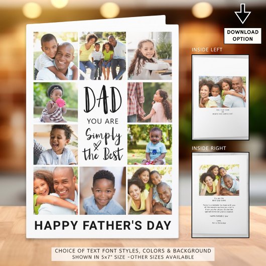 父の日フォトコラージュパーソナライズされた シーズンカード