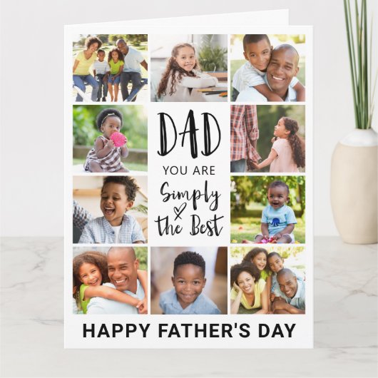 父の日フォトコラージュBIG パーソナライズされた カード (正面)