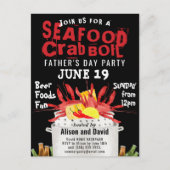 父の日フォトシーフードパーティの招待状 ポストカード (正面)